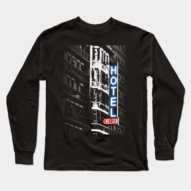 Hotel Chelsea NY 2 Long Sleeve T-Shirt by MorvernDesigns